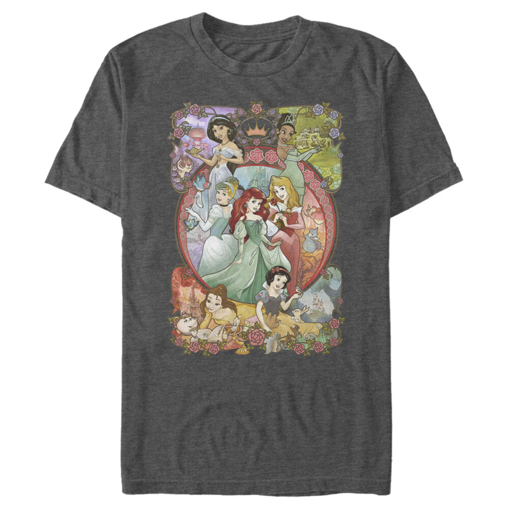 Men's Disney Princesses Vintage Collage  Adult T-Shirt
