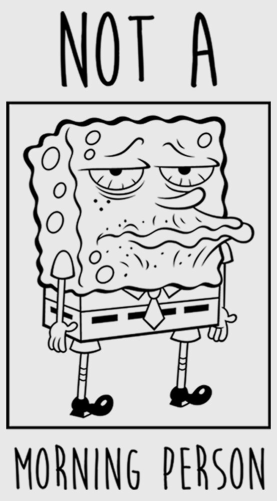 Men's SpongeBob SquarePants Not a Morning Person  Adult Baseball Tee