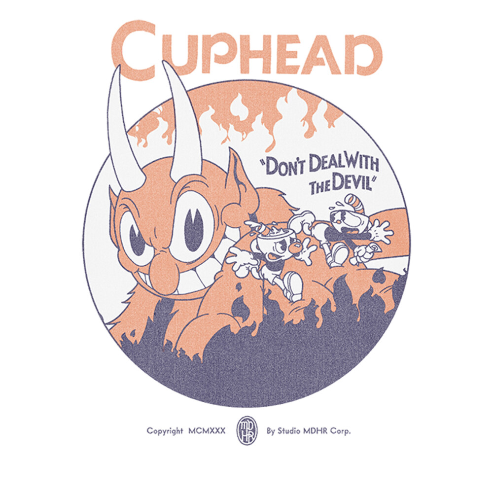 Men's Cuphead Don't Deal With the Devil Mugman and Cuphead Run  Adult T-Shirt