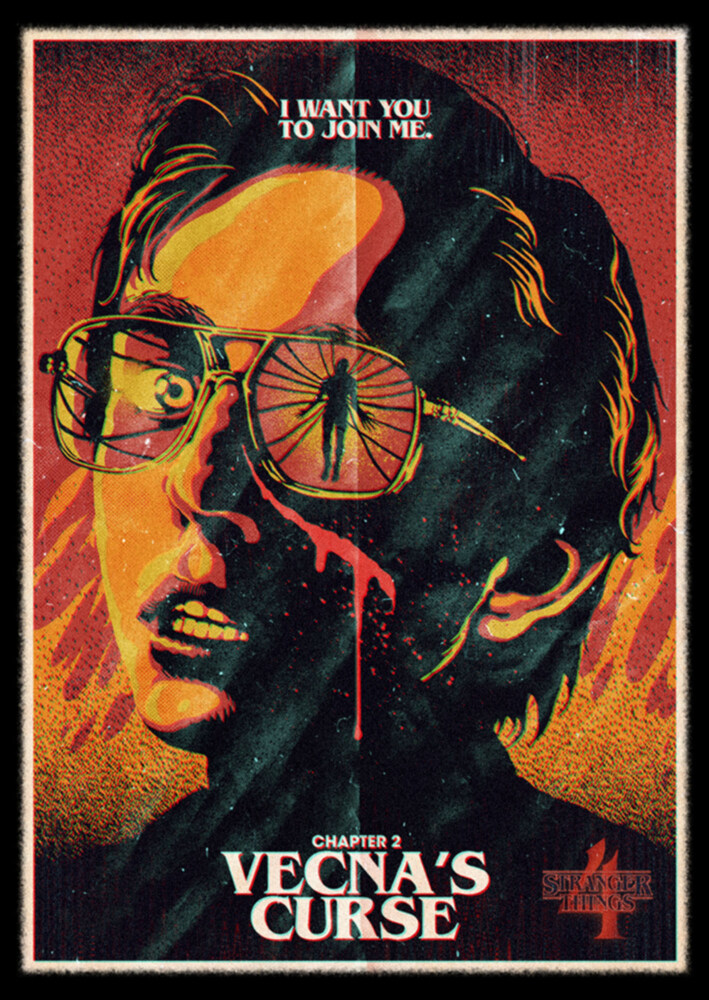Men's Stranger Things Retro Vecna's Curse Poster  Adult T-Shirt