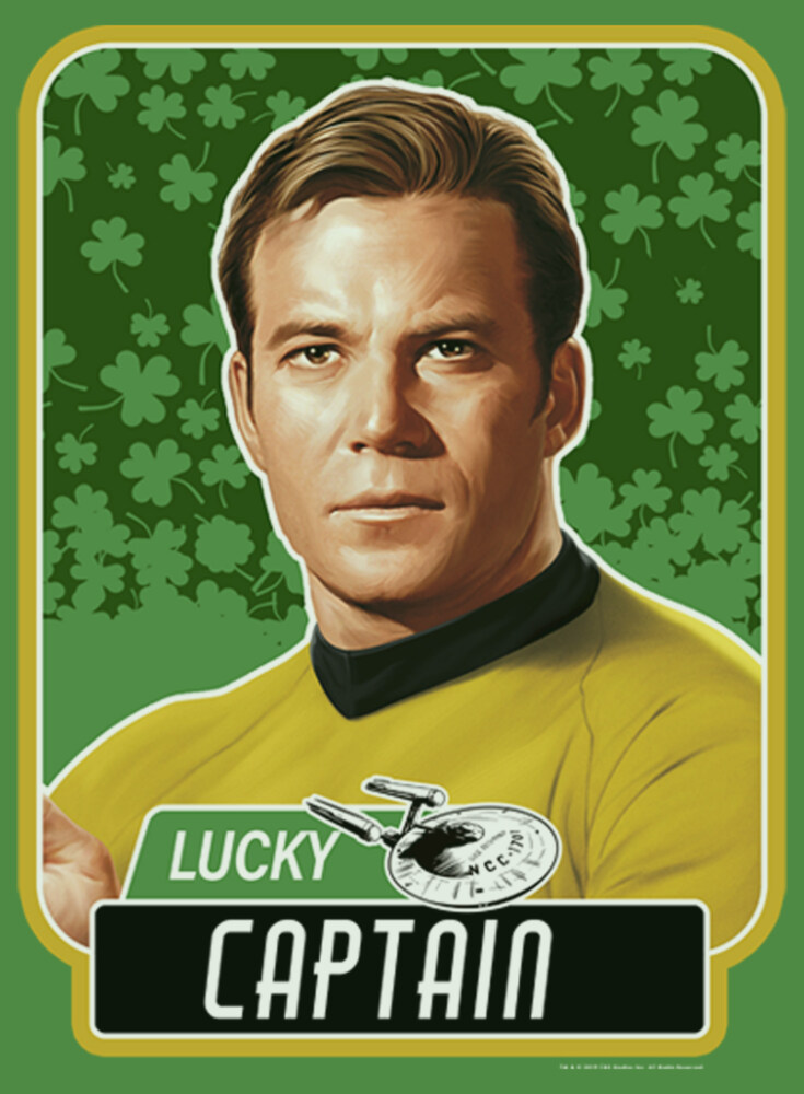 Men's Star Trek St. Patrick's Day Lucky Captain Kirk  Adult T-Shirt