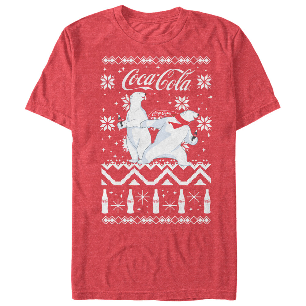 Men's Coca Cola Ugly Christmas Polar Bear  Adult T-Shirt