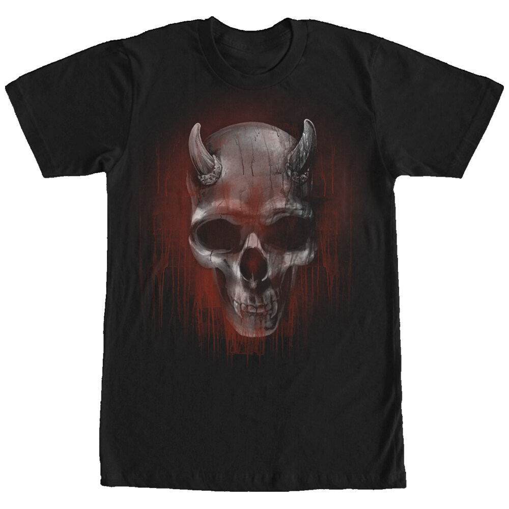 Men's Lost Gods Halloween Horned Skull  Adult T-Shirt