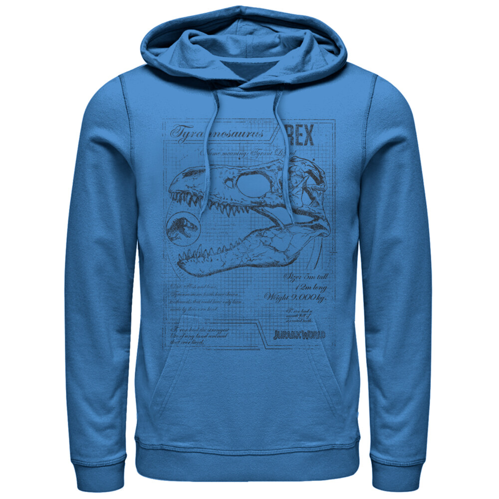 Men's Jurassic World: Fallen Kingdom T. Rex Schematics  Adult Pull Over Hoodie