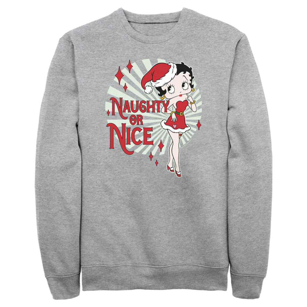 Men's Betty Boop Christmas Naughty or Nice Betty  Adult Sweatshirt