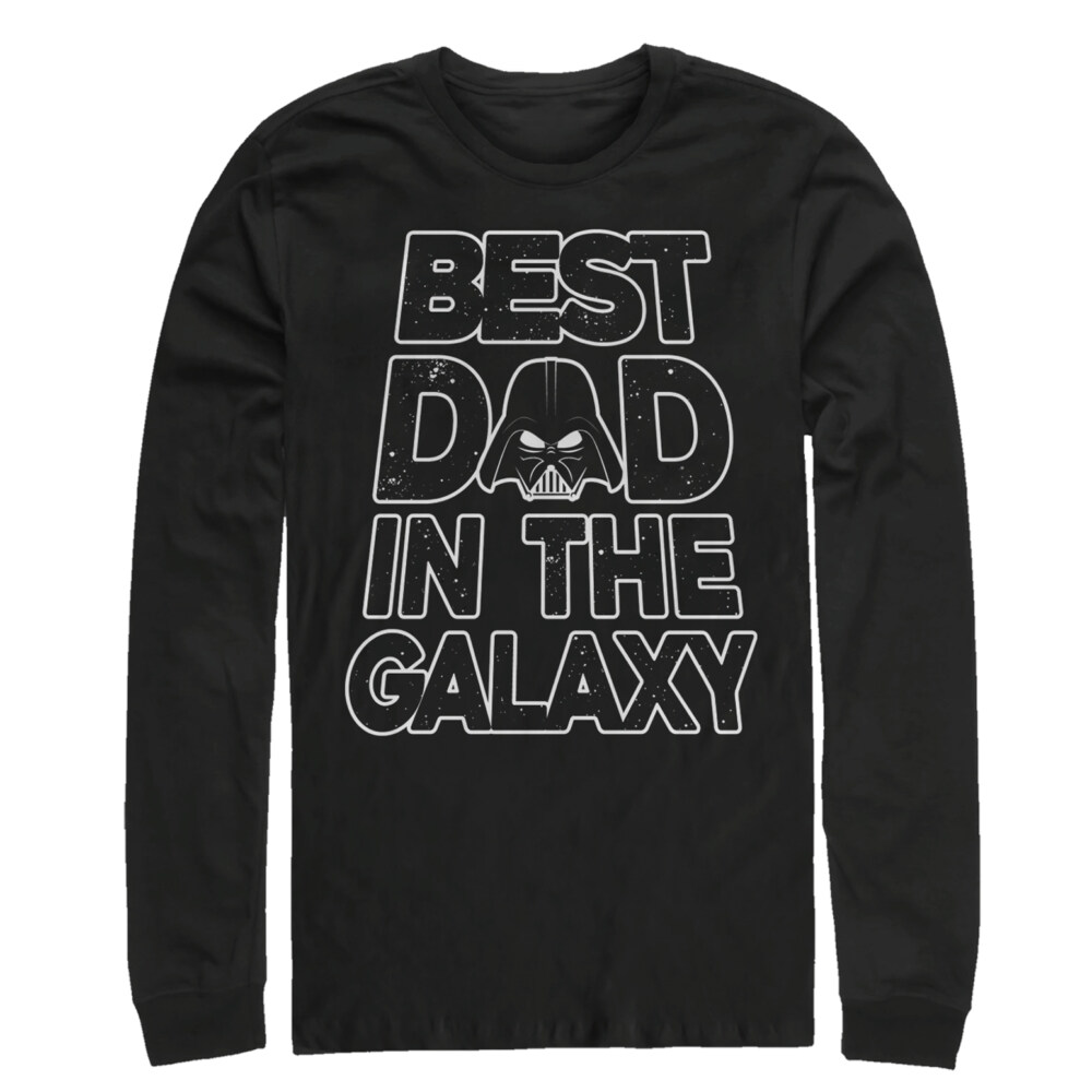 Men's Star Wars Father's Day Best Dad Darth Vader Helmet  Adult Long Sleeve Shirt