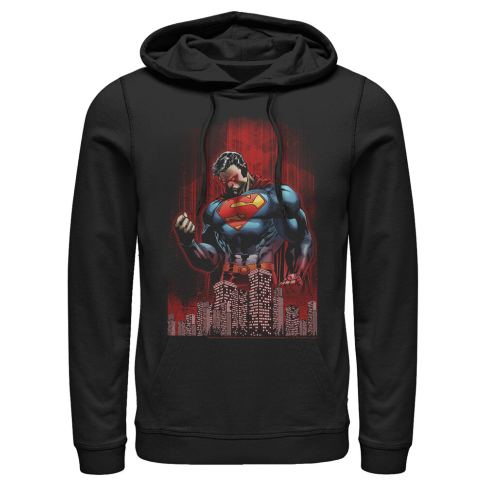 Men's Superman Hero Streaks  Adult Pull Over Hoodie