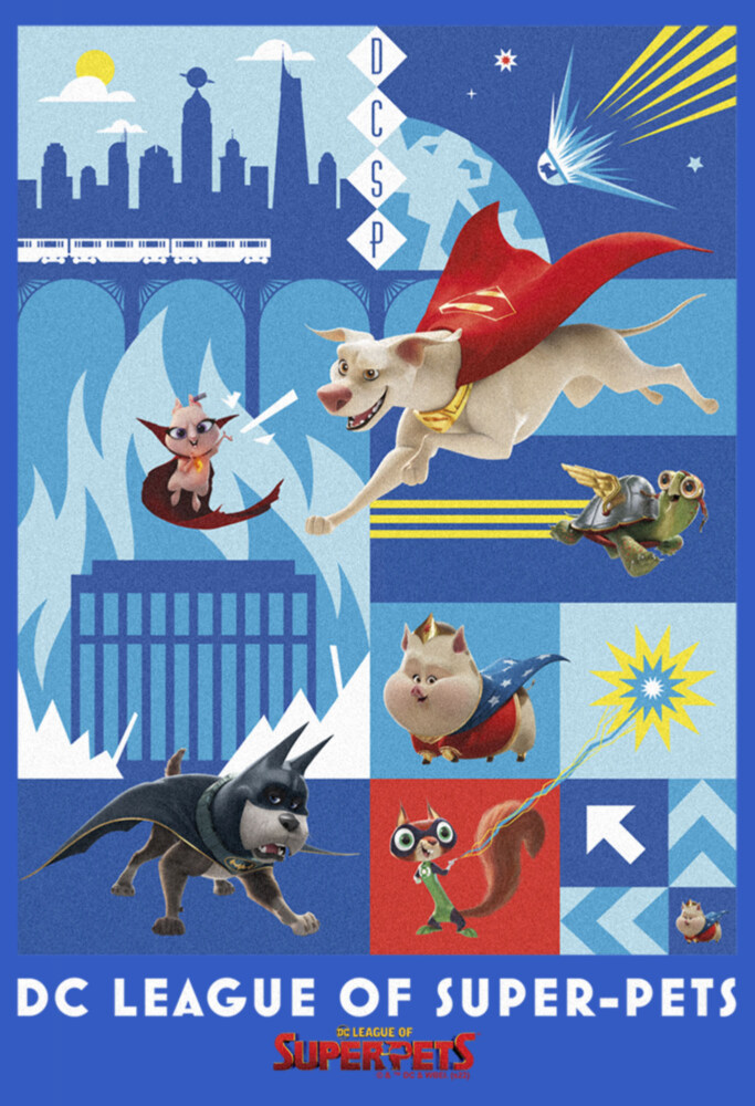 Men's DC League of Super-Pets Battle Ready Poster  Adult T-Shirt