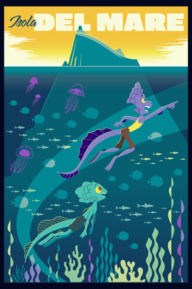 Men's Luca Isola Del Mare Poster  Adult T-Shirt