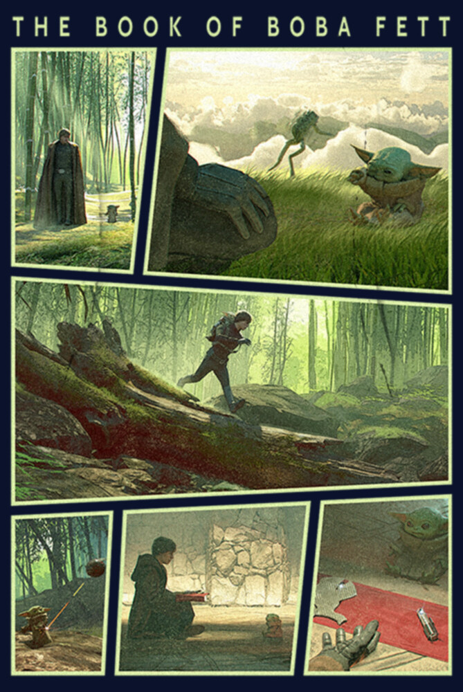 Men's Star Wars: The Book of Boba Fett Grogu Force Training With Luke Skywalker  Adult Pull Over Hoodie