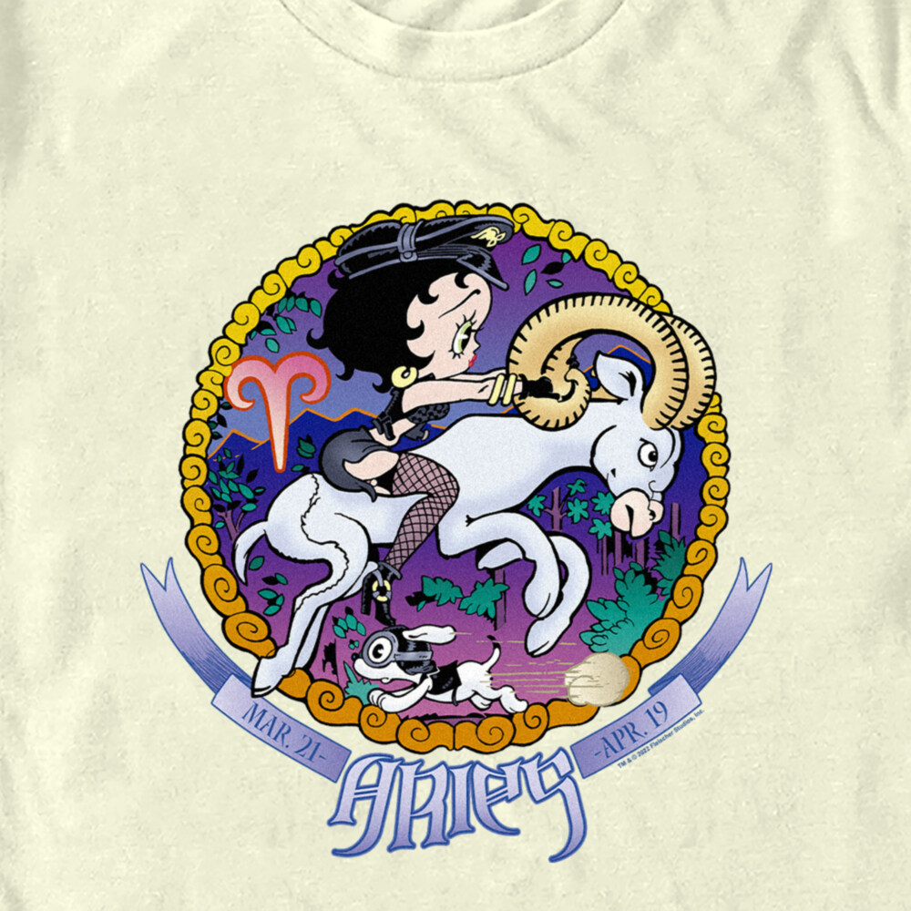 Men's Betty Boop Aries Zodiac  Adult T-Shirt