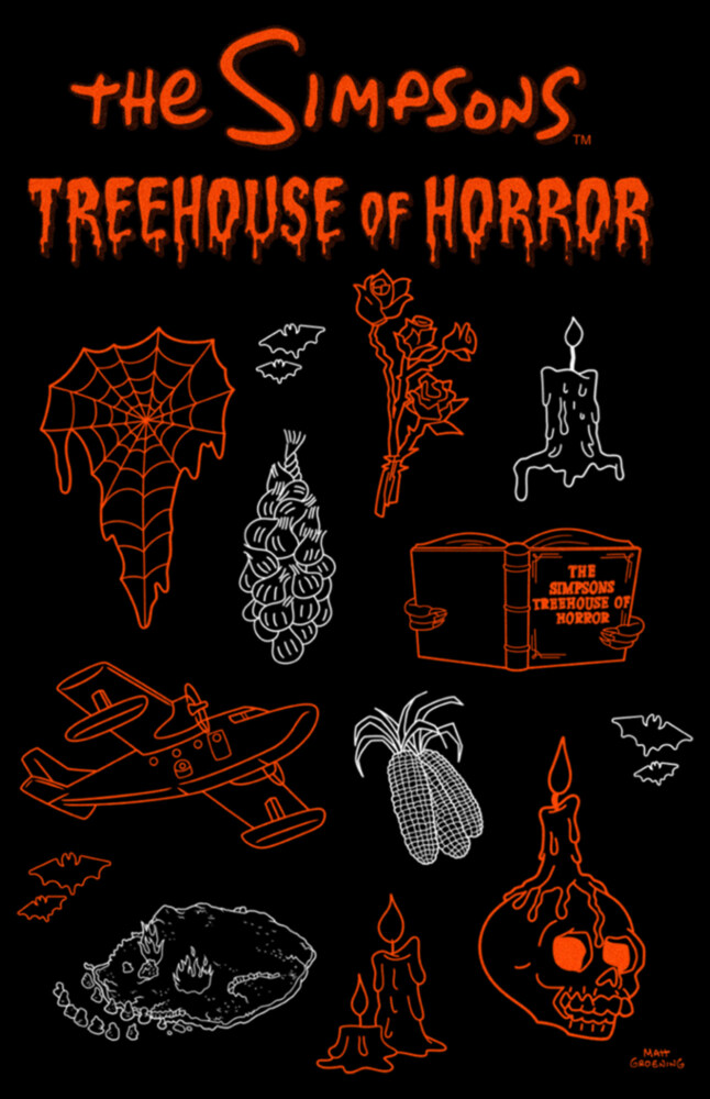 Men's The Simpsons Treehouse of Horror Icons  Adult T-Shirt