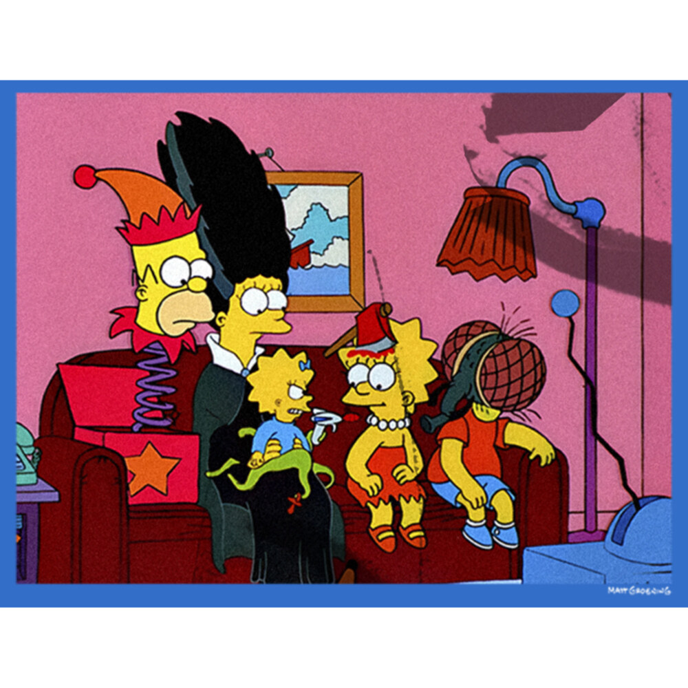 Men's The Simpsons Horror Family Couch  Adult Pull Over Hoodie
