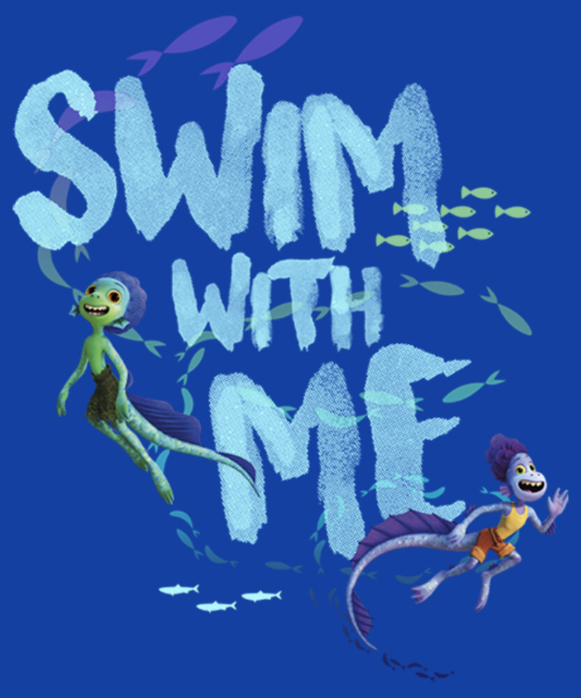 Men's Luca Swim With Me Sea Monsters  Adult T-Shirt
