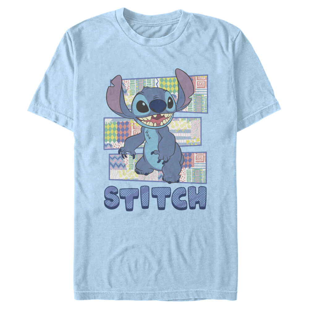 Men's Lilo & Stitch Retro Pattern Panels  Adult T-Shirt