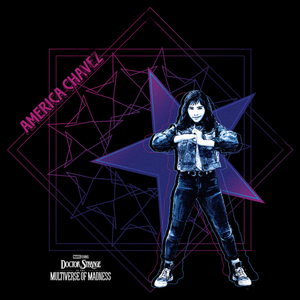 Men's Marvel Doctor Strange in the Multiverse of Madness America Chavez Power Pose  Adult T-Shirt