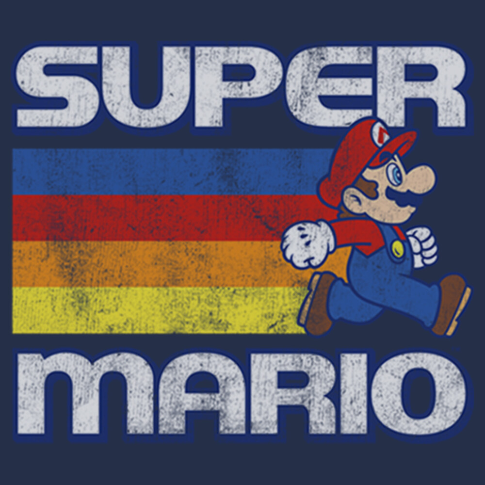Men's Nintendo Super Mario Rainbow Stripes  Adult T-Shirt