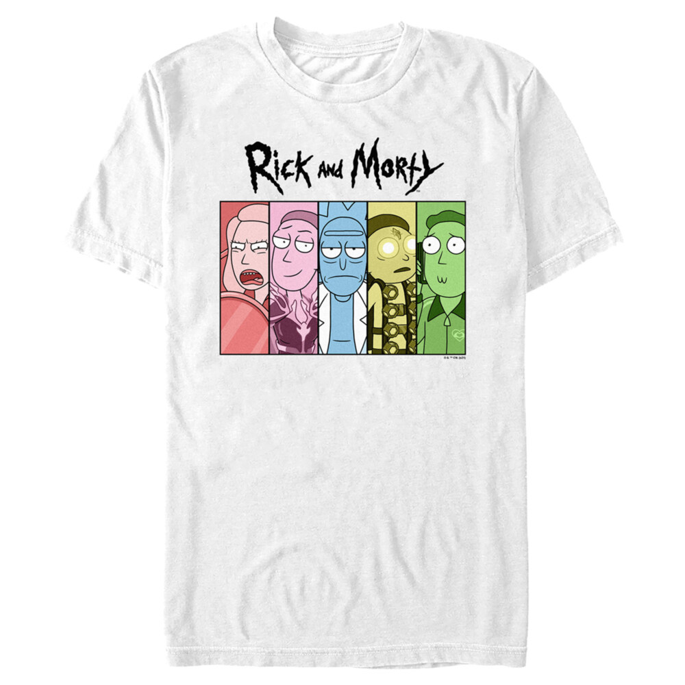 Men's Rick And Morty Colorful Family Panels  Adult T-Shirt