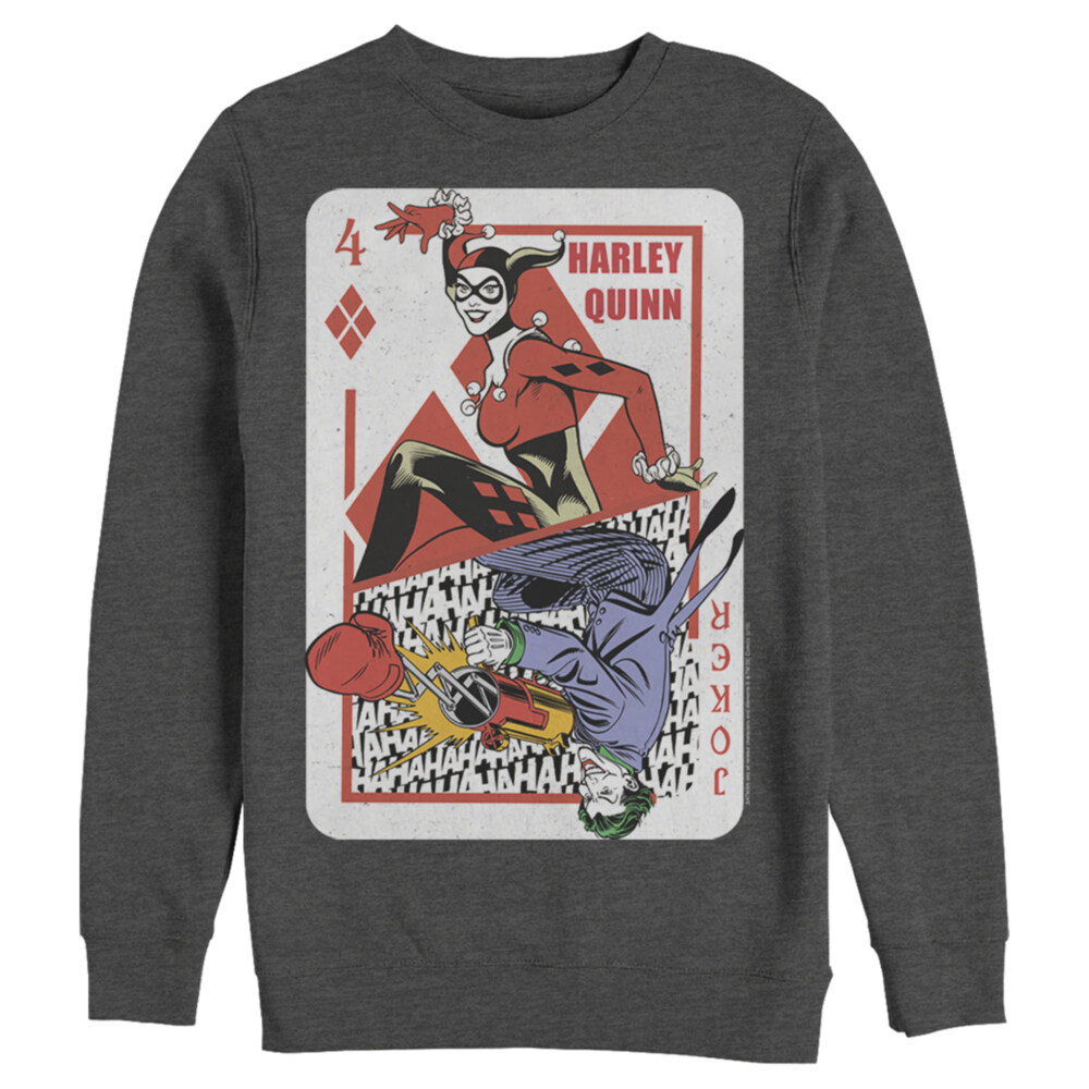 Men's Batman Harley Quinn Joker Poker Card  Adult Sweatshirt