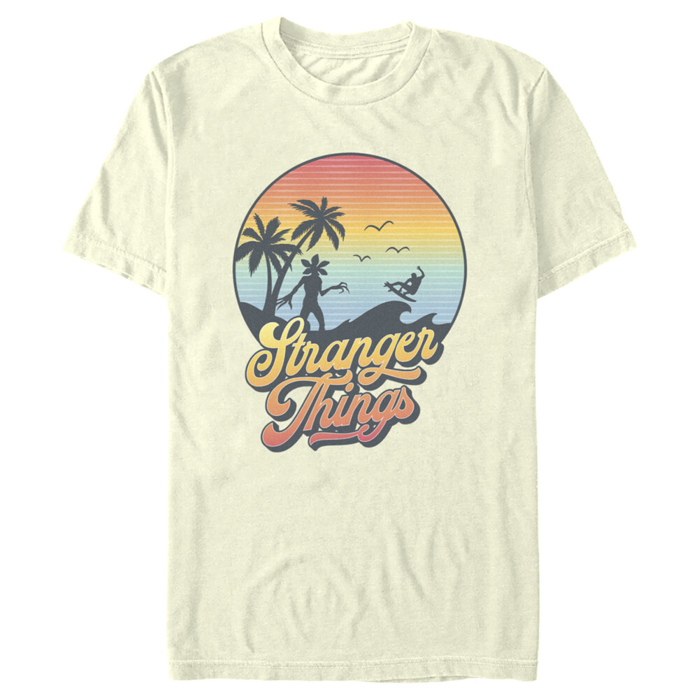 Men's Stranger Things Retro Demogorgon at the Beach  Adult T-Shirt