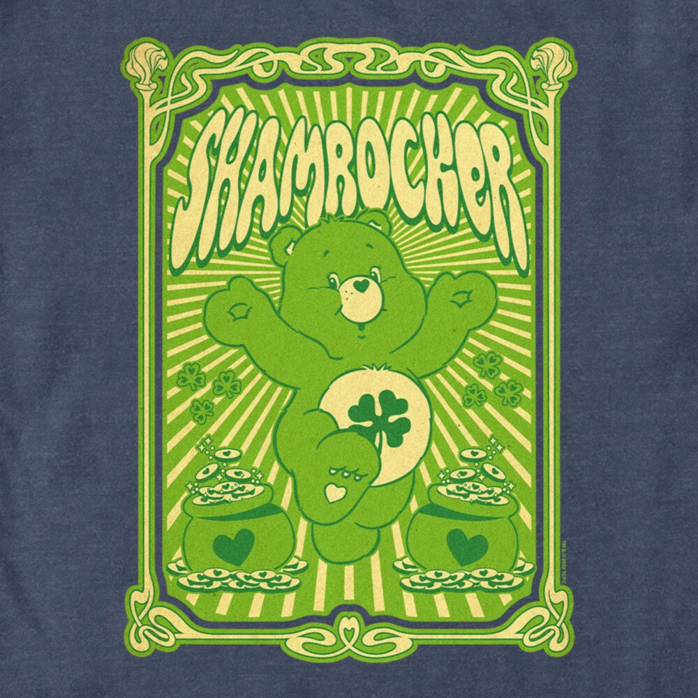 Men's Care Bears St. Patrick's Day Good Luck Bear Shamrocker Poster  Adult T-Shirt