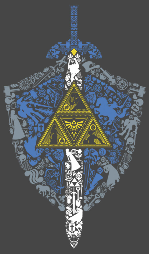 Men's Nintendo Legend of Zelda Hidden Pattern  Adult T-Shirt