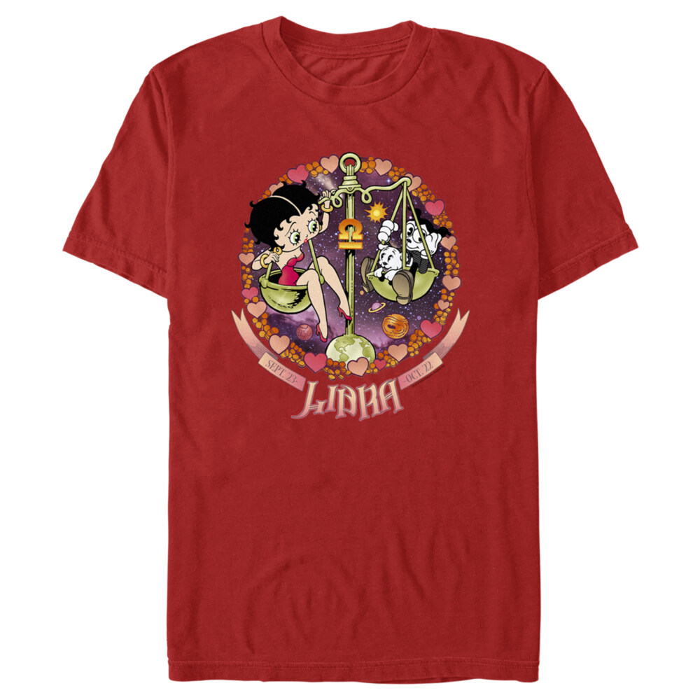 Men's Betty Boop Libra Zodiac  Adult T-Shirt