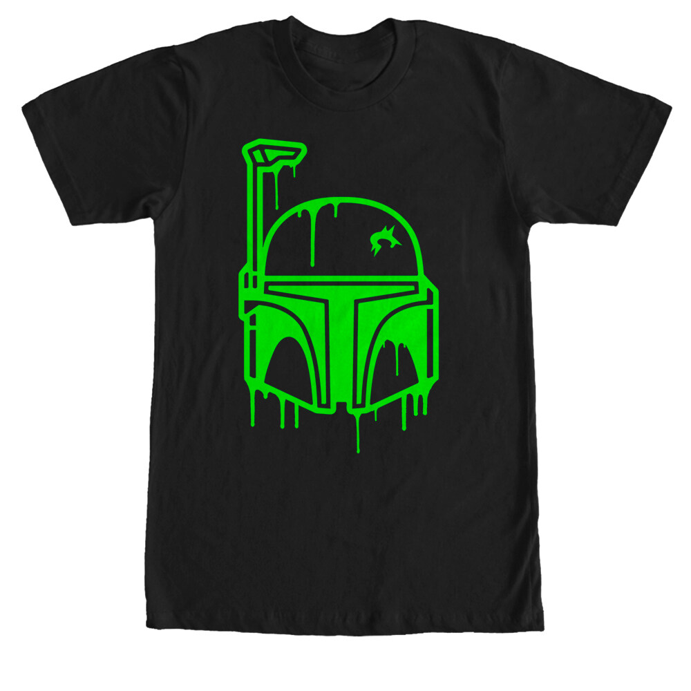 Men's Star Wars Halloween Dripping Boba Fett Helmet  Adult T-Shirt