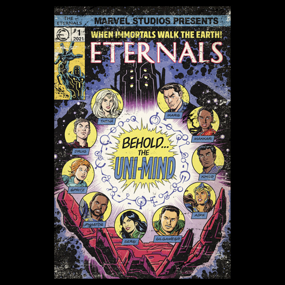 Men's Marvel Eternals Retro Comic Book Cover  Adult T-Shirt
