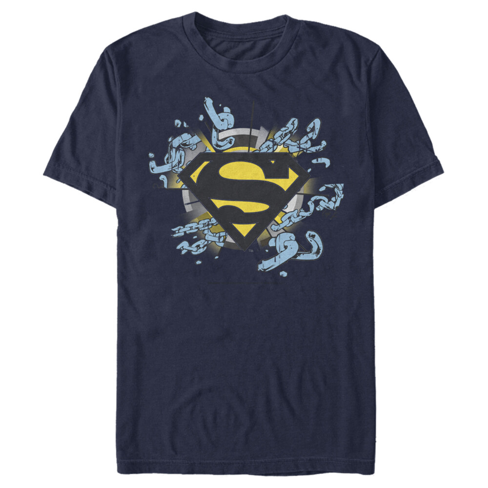 Men's Superman Logo Broken Chain  Adult T-Shirt