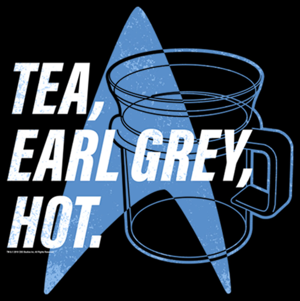Men's Star Trek: The Next Generation Cup Of Tea Earl Grey Hot, Captain Picard  Adult Pull Over Hoodie