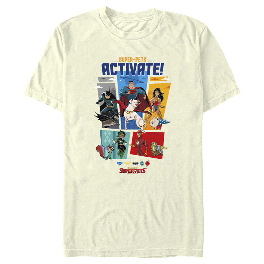 Men's DC League of Super-Pets Activate Group Panels  Adult T-Shirt