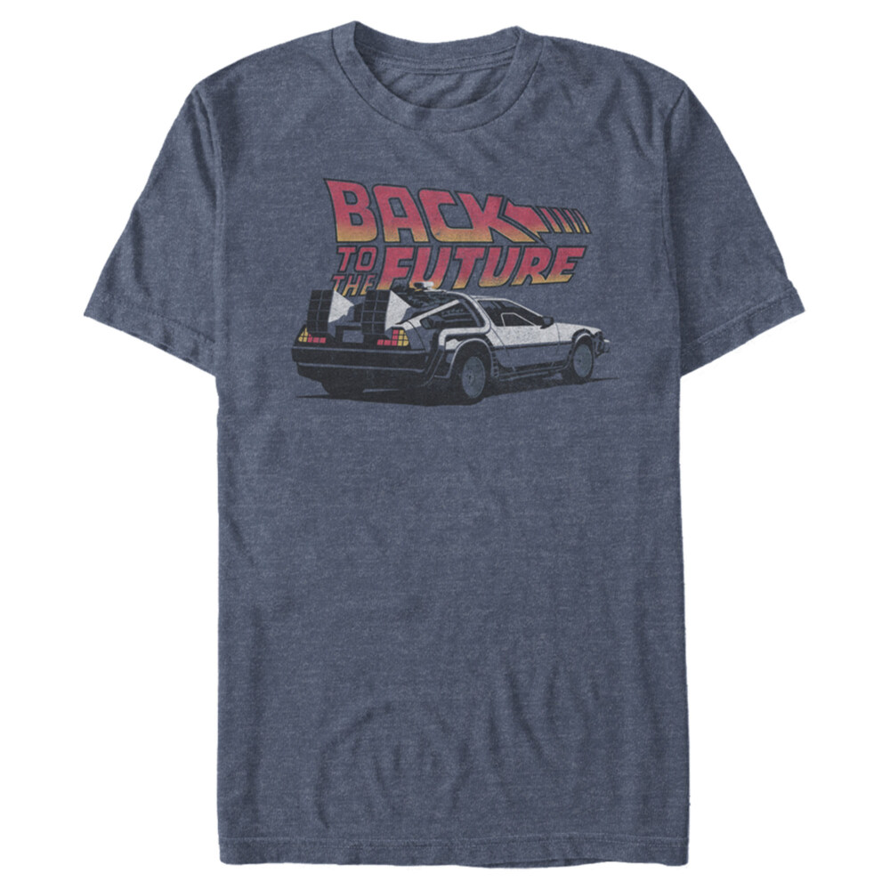 Men's Back to the Future DeLorean Cartoon  Adult T-Shirt