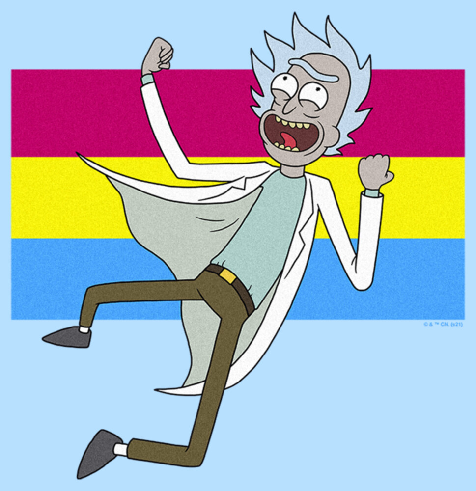 Men's Rick And Morty Pansexual Flag Rick  Adult T-Shirt