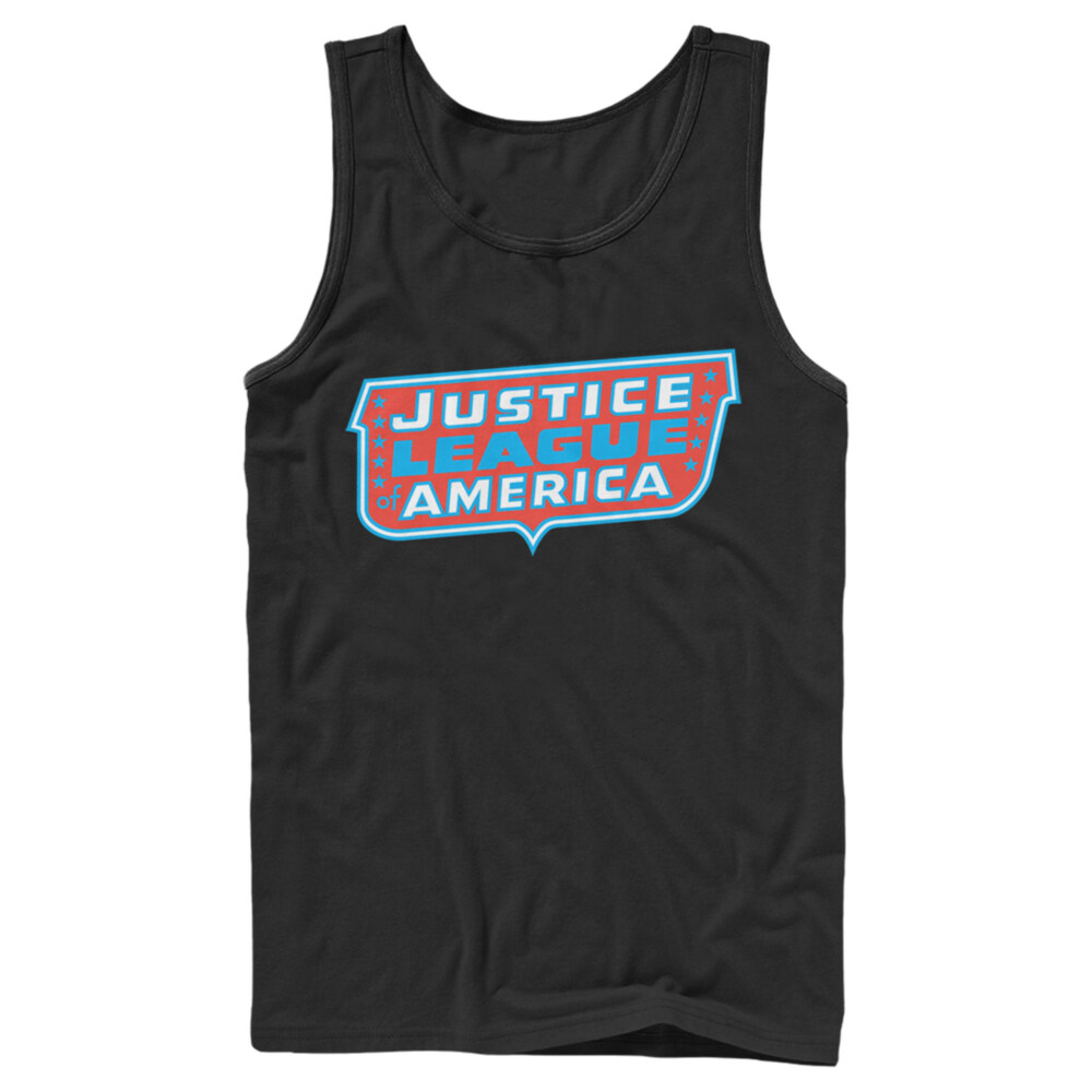 Men's Justice League Patriotic Frame Logo  Adult Tank Top