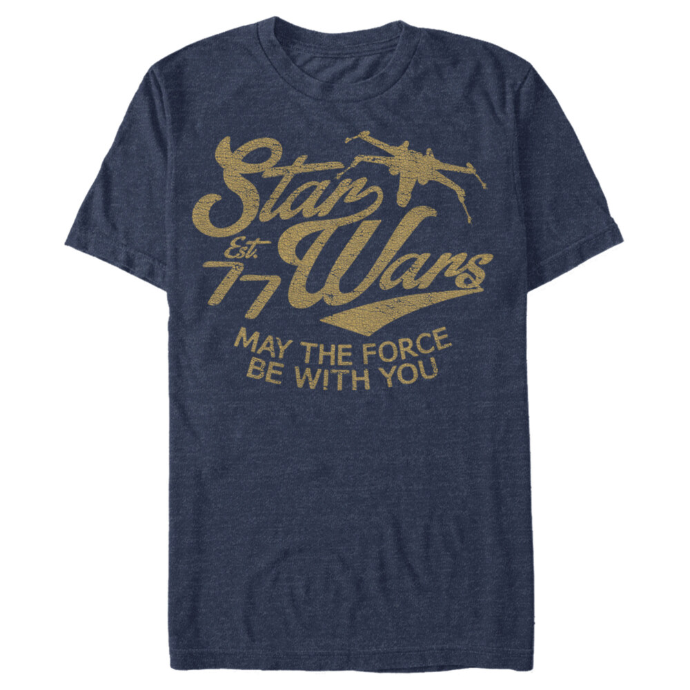Men's Star Wars May the Force Retro 77  Adult T-Shirt