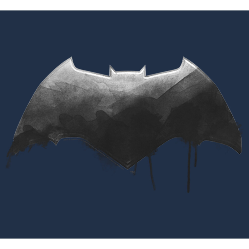 Men's Zack Snyder Justice League Batman Silver Logo  Adult Long Sleeve Shirt