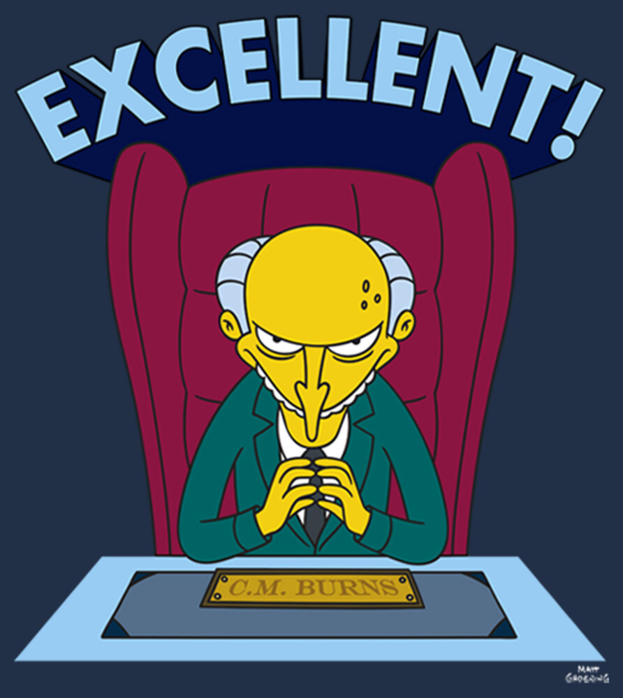 Men's The Simpsons Excellent Burns  Adult Long Sleeve Shirt