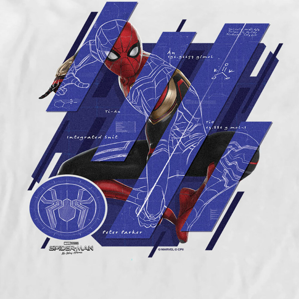 Men's Marvel Spider-Man: No Way Home Suit Blueprint Panels  Adult Long Sleeve Shirt