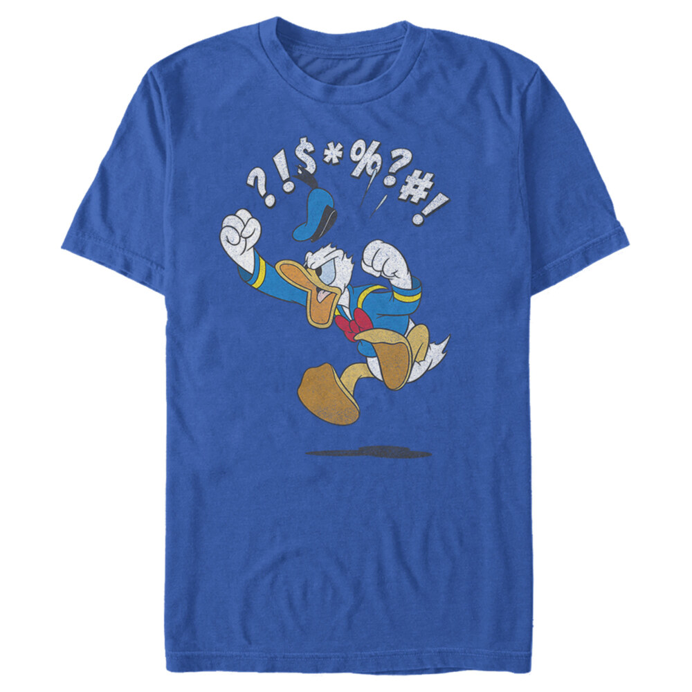 Men's Mickey & Friends Donald Duck Angry Jump  Adult T-Shirt
