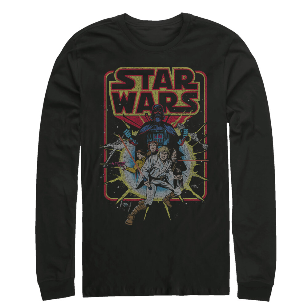 Men's Star Wars Retro Explosion  Adult Long Sleeve Shirt