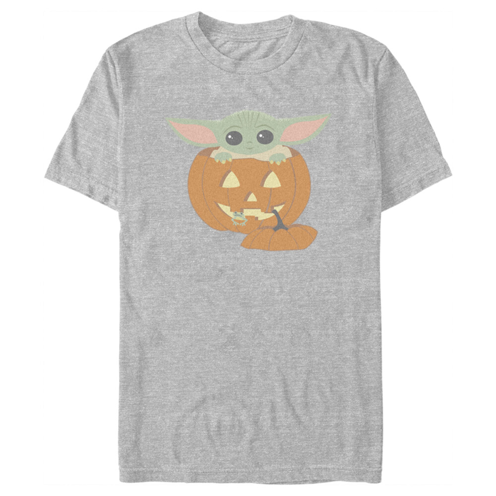 Men's Star Wars: The Mandalorian Halloween Grogu Jack-O'-Lantern  Adult T-Shirt