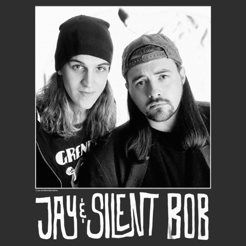 Men's Jay and Silent Bob Black and White Photo  Adult T-Shirt
