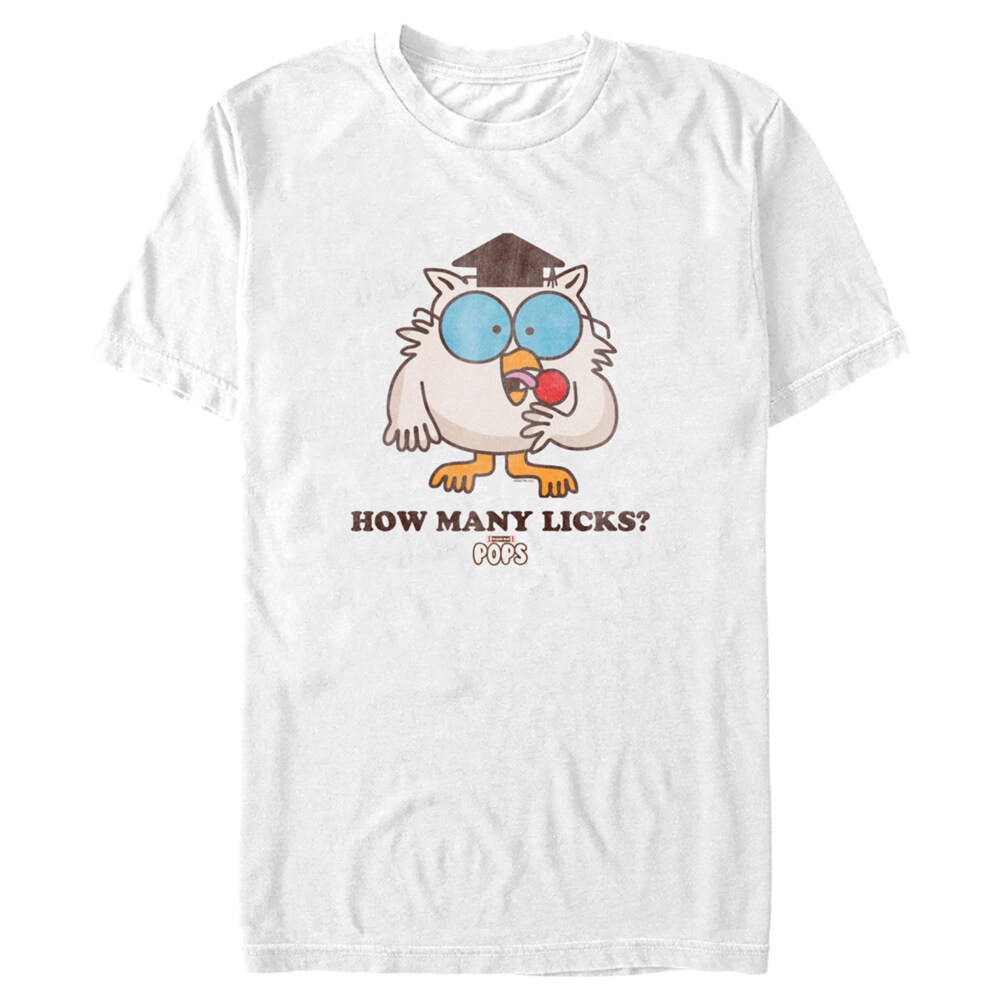 Men's Tootsie Pop Mr. Owl How Many Licks  Adult T-Shirt