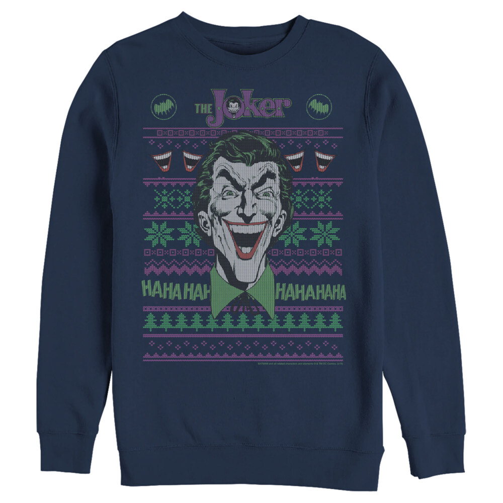 Men's Batman Ugly Christmas Joker Laugh  Adult Sweatshirt