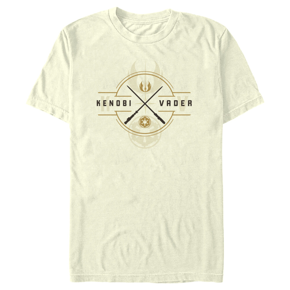 Men's Star Wars: Obi-Wan Kenobi Vader and Kenobi Lightsaber Crest  Adult T-Shirt
