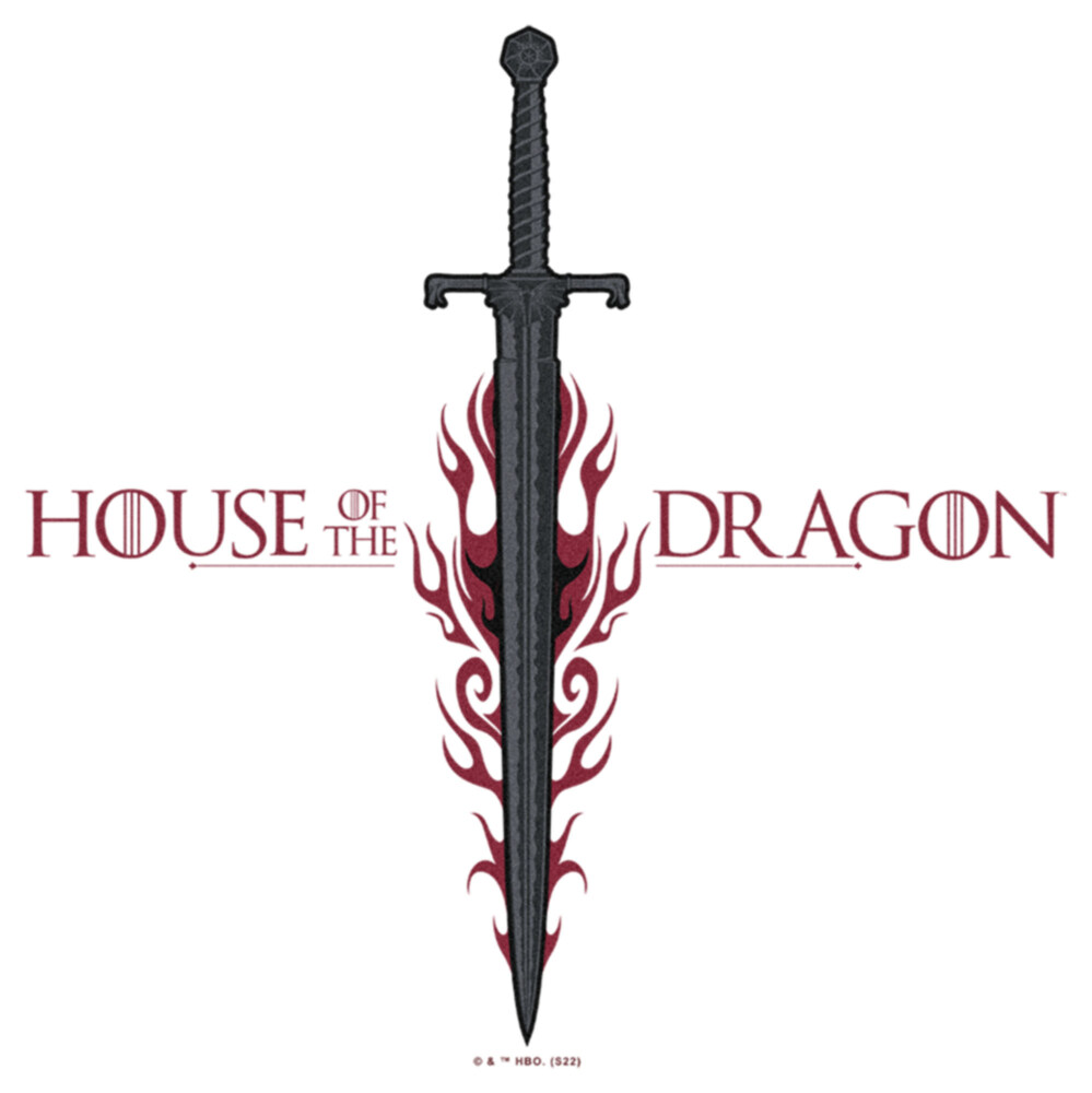 Men's Game of Thrones: House of the Dragon Flaming Sword Logo  Adult T-Shirt