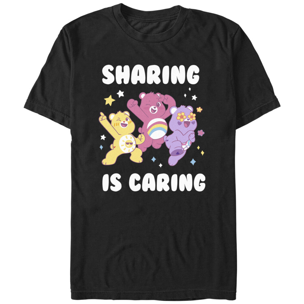 Men's Care Bears Sharing Is Caring Bears  Adult T-Shirt