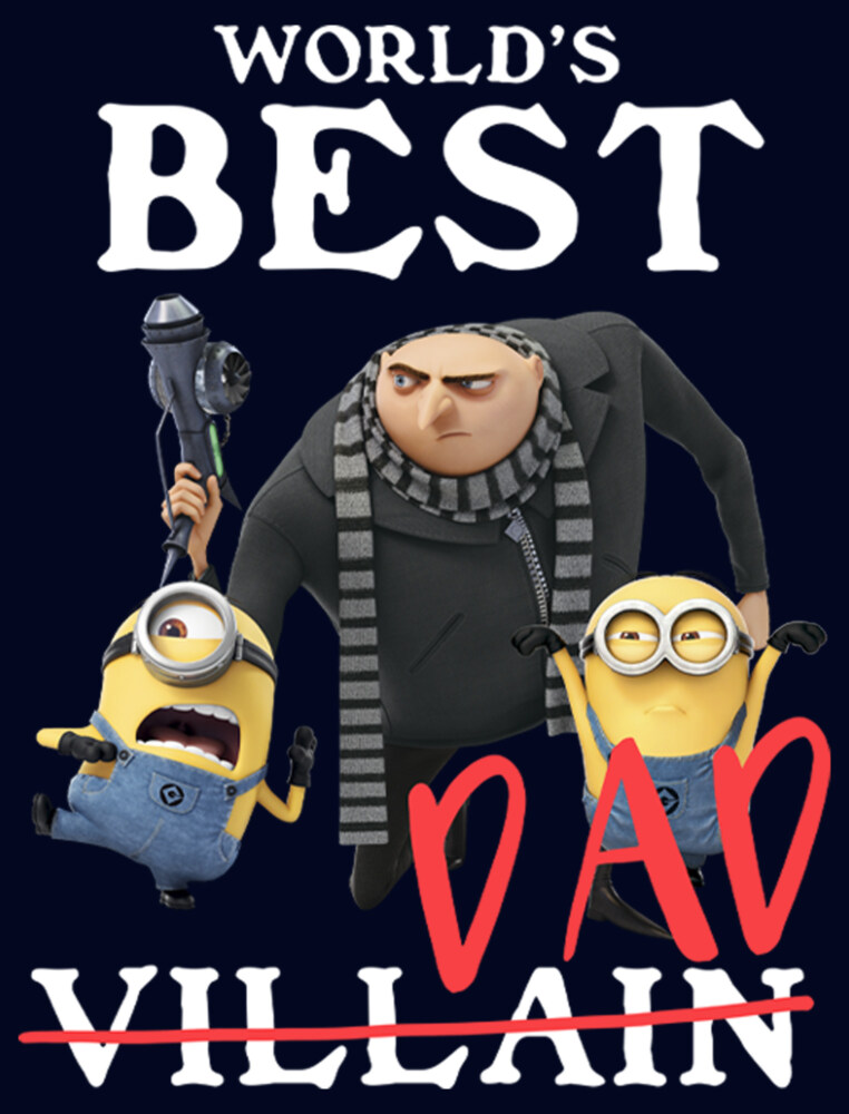 Men's Despicable Me World's Best Dad Gru and Minions  Adult T-Shirt