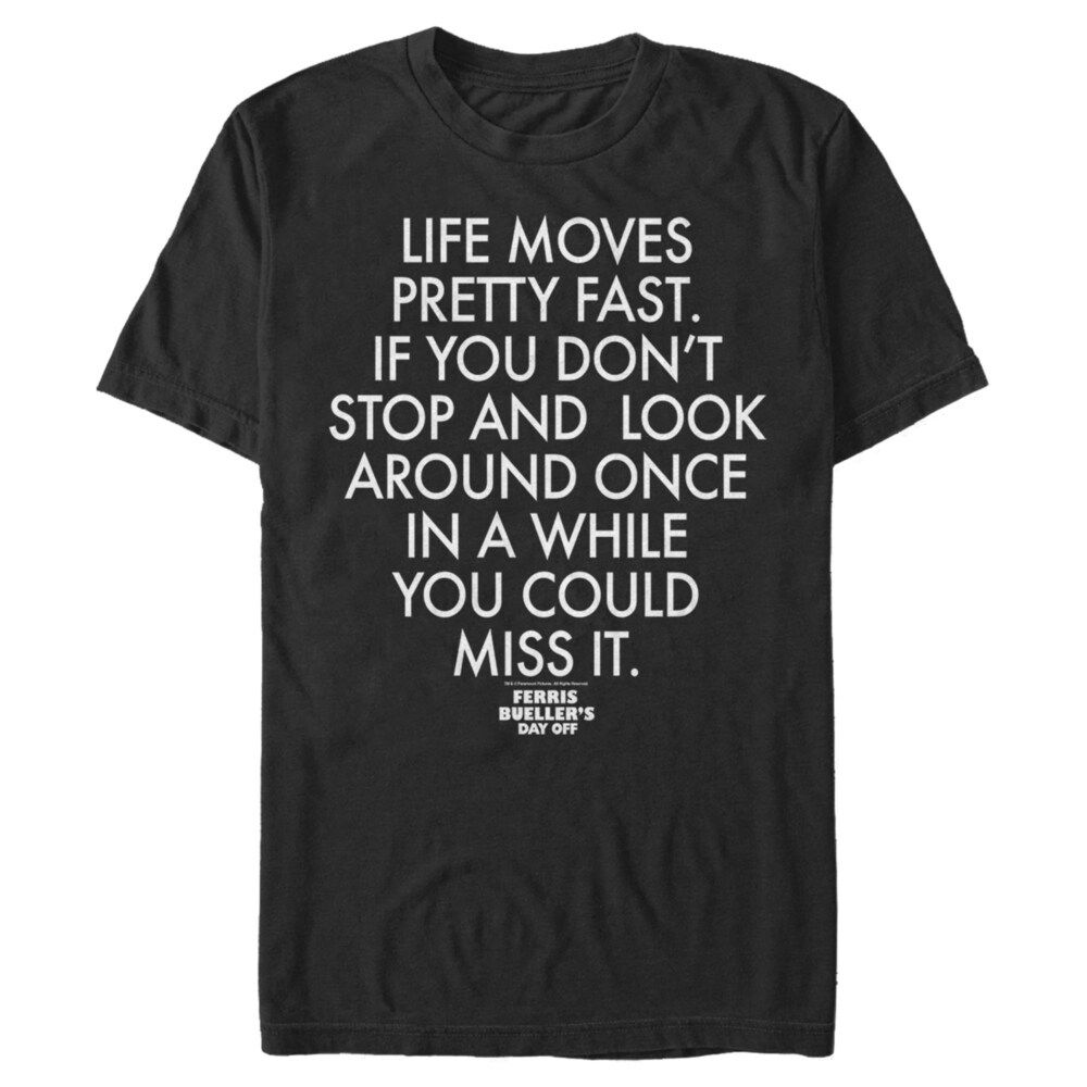 Men&#039;s Ferris Bueller&#039;s Day Off Life Moves Fast  Adult T-Shirt